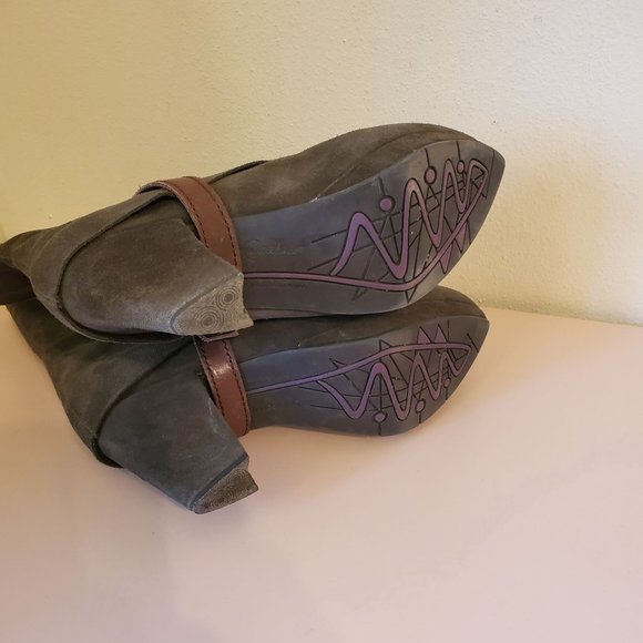 Earthies Green Brown Pointy Toe Boots‎ Suede Leather LINTZ 9.5B - Picture 3 of 7